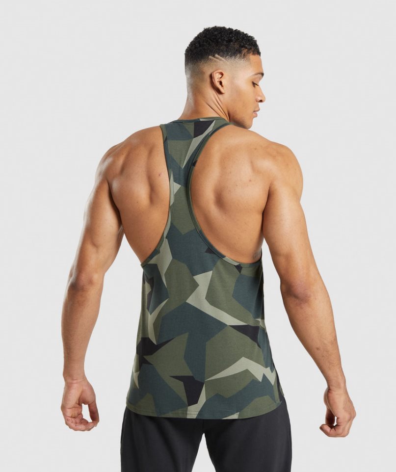 Men's Gymshark Critical Stringer Tanks Camo | NZ 8OGUWA